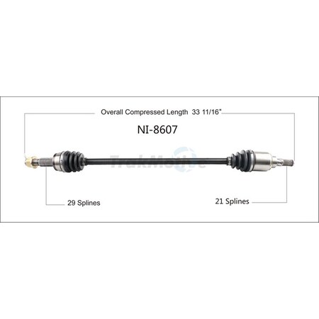Surtrack Axle Cv Axle Shaft, Ni-8607 NI-8607